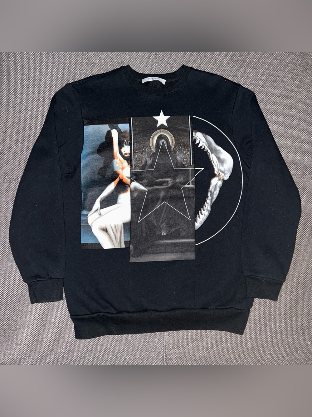 Givenchy Black Graphic Star Panel Crewneck Sweatshirt